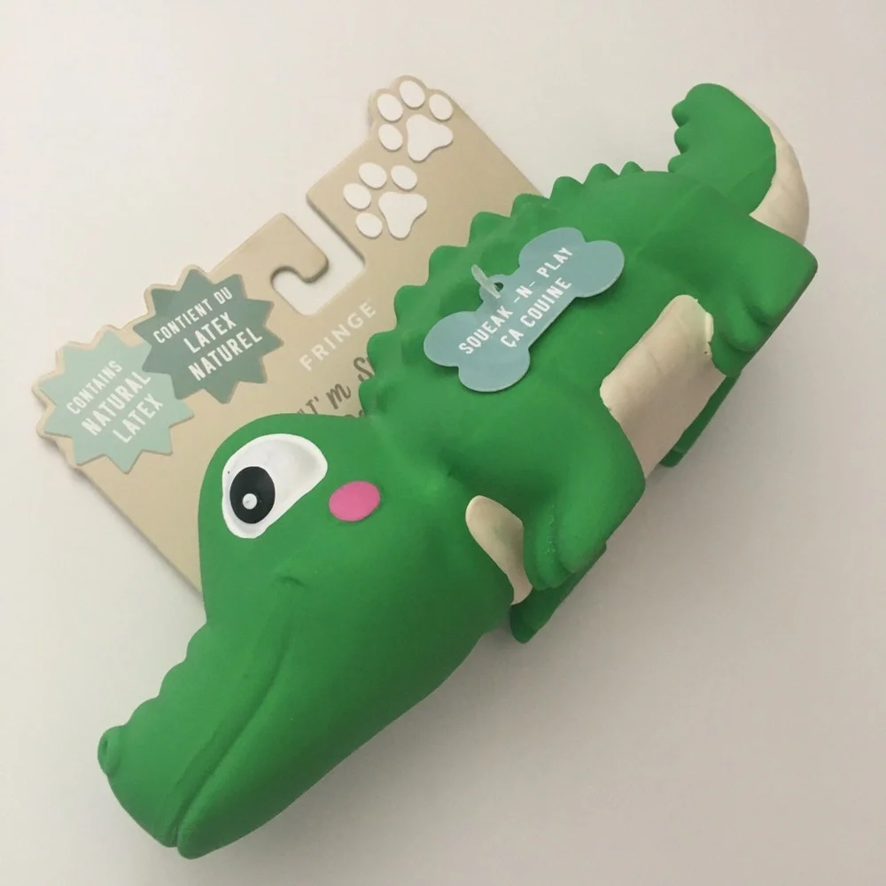 NEW Dog Toy Latex with Squeaker Green “I’m Snappy” | Fringe